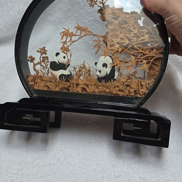 PANDA Bear Cork Art Diorama Peoples Republic China San You Hand Crafted 9" - Picture 7 of 10
